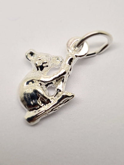 Sterling Silver 925 Small Koala Pendant Or Charm