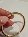 Genuine 9ct Yellow, Rose or White Gold 6mm Wide Hollow Golf Bangle 63mm Diameter