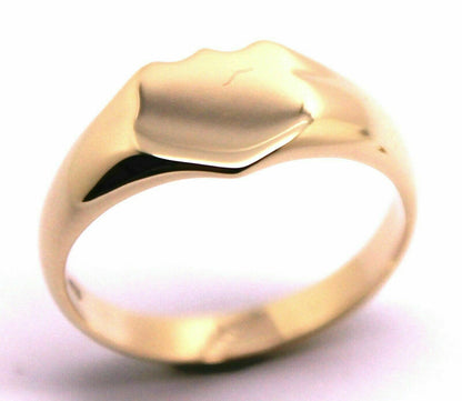 Genuine Heavy 375 Solid 9ct 9k White Or Rose Or Yellow Gold Shield Signet Ring