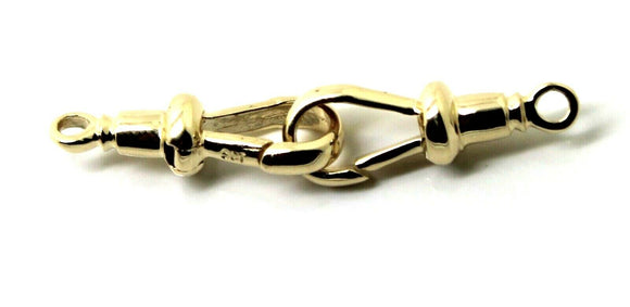 Genuine 9ct Solid 2 X  Yellow, Rose or White Gold Albert Swivel Clasp 21mm Size