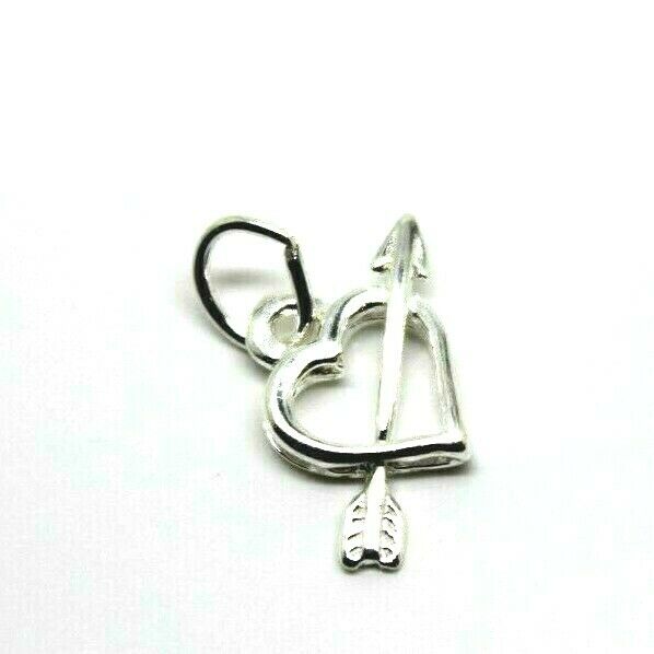 Sterling silver small light weight Hearts and Arrow charm / pendant + jump ring