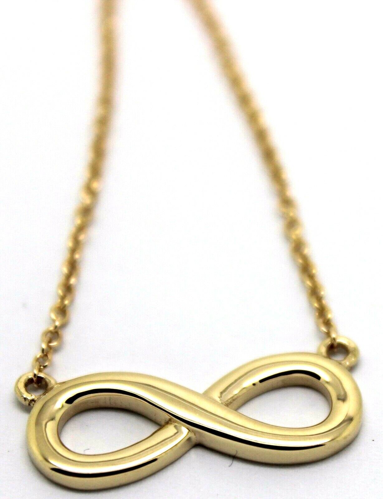 Kaedesigns, New 9ct 375 Solid Yellow Gold Infinity Long 56cm Belcher Necklace