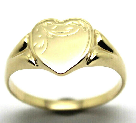 Kaedesigns New Size K Genuine  Solid New 9ct 9k Yellow, Rose or White Gold Heart Signet Ring 265