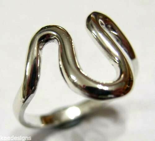 Size Q Genuine Sterling Silver 925 Swirl Ring *Free Post In Oz*