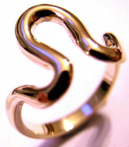 Size Q Genuine Heavy 9ct 9kt Full Solid Yellow, Rose or White Gold Swirl Ring 270