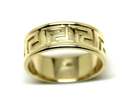 Kaedesigns, Size U Genuine Heavy 9ct 9kt Solid Yellow, Rose or White Gold Greek Key Band Ring