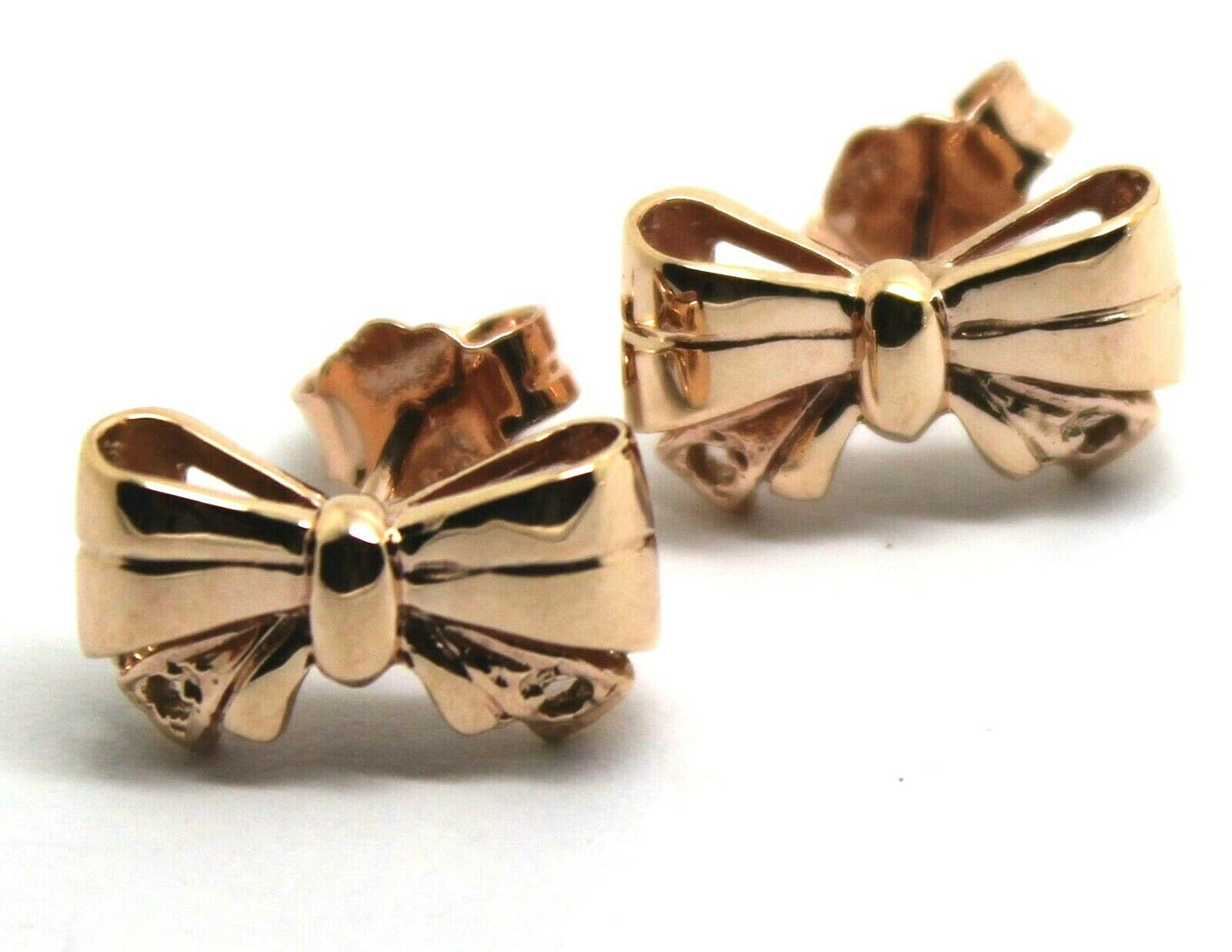 Genuine 9ct Rose Gold Butterfly Stud Earrings Set With Gemstone Of Your Choice