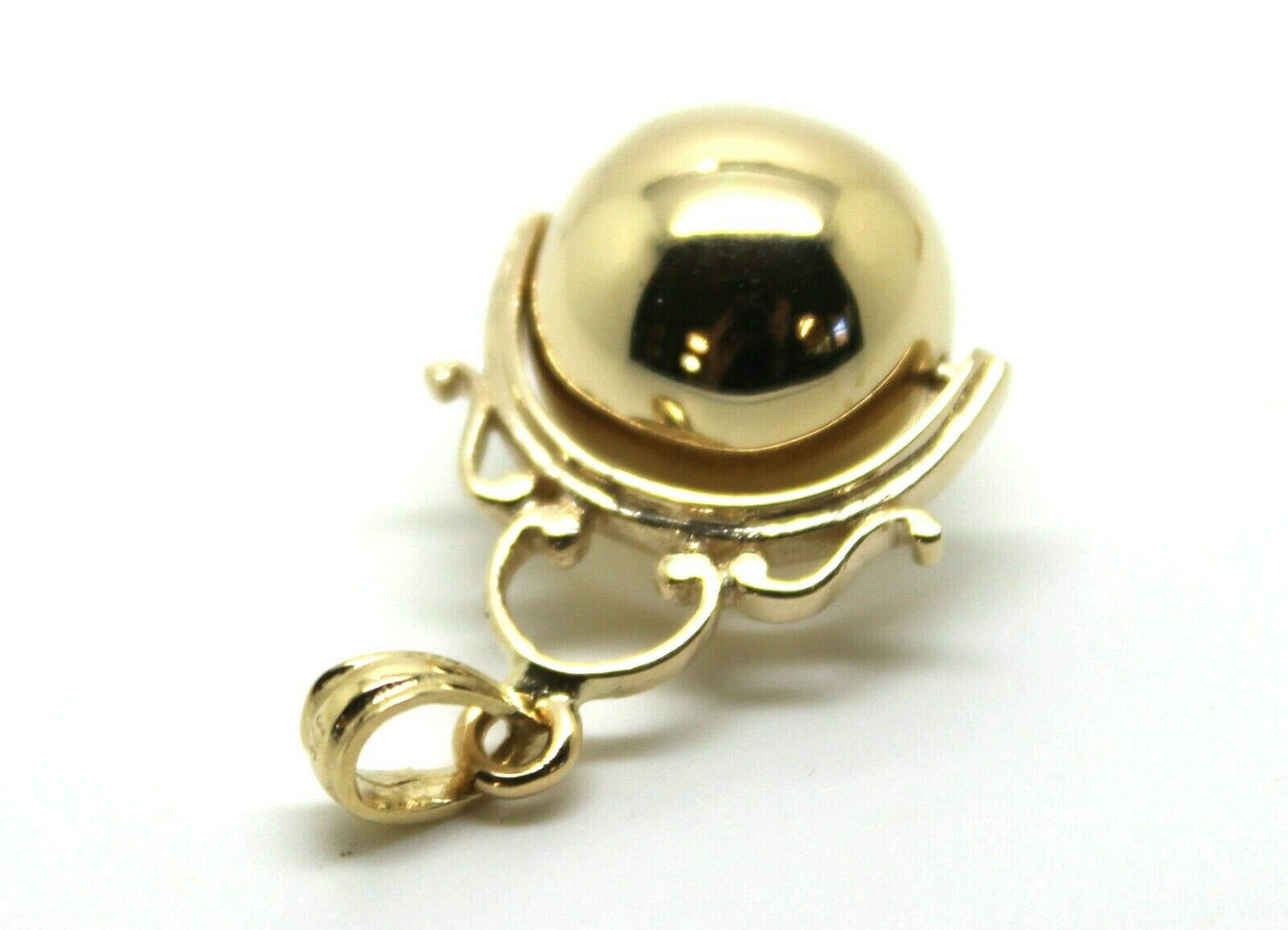 Kaedesigns New 9ct Solid Yellow, Rose or White Gold Euro 14mm Ball Spinner Pendant