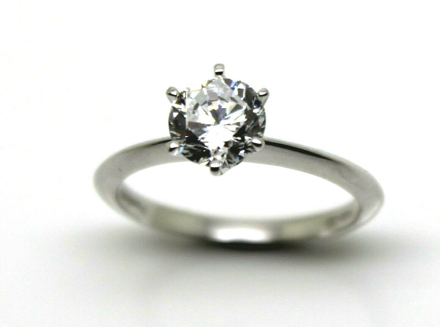 Size N 1/2 Sterling Silver 7mm Cubic Zirconia Solitaire Ring