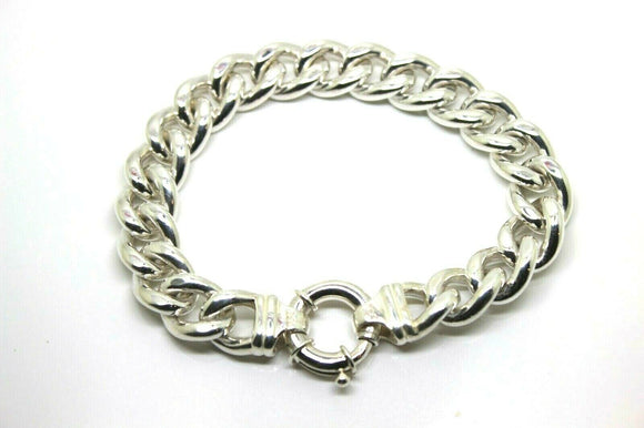 Fine Silver 999 Kerb Curb Bracelet 21cm 81.60Grams *Free Express Post In Oz