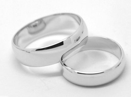 Genuine Custom Made His & Hers Solid 9ct 9K White Gold Wedding Bands Couple Rings