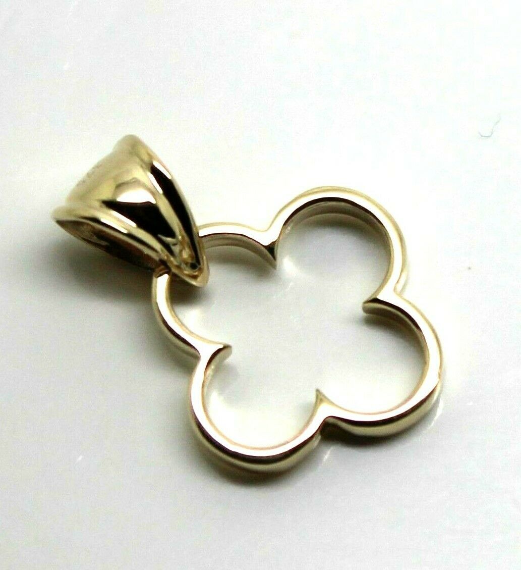 Solid 9ct 9K Yellow, Rose or White Gold Small Clover Pendant With Bale