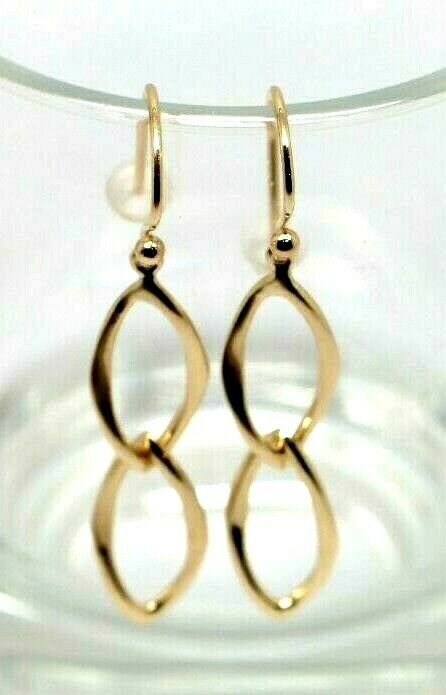 Genuine New 9ct Yellow, Rose Or White Gold Dangle Link Drop Earrings