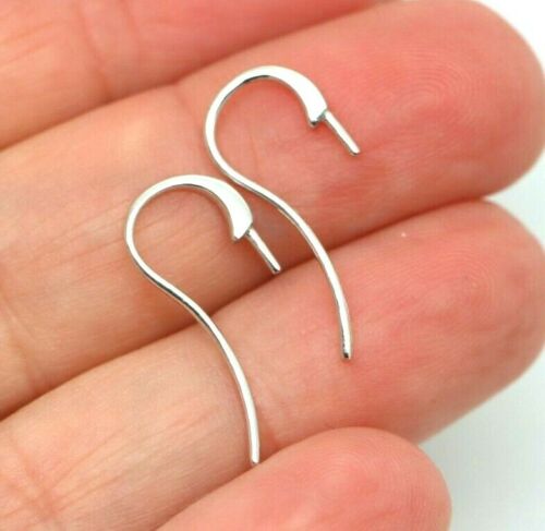 Genuine Sterling Silver 925 Earring Hooks For Earrings with Pearl Pin