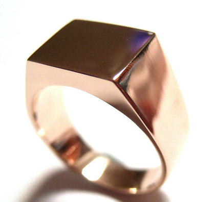 Genuine Heavy Solid 9ct White Or Rose Or Yellow Gold Rectangular Men Signet Ring