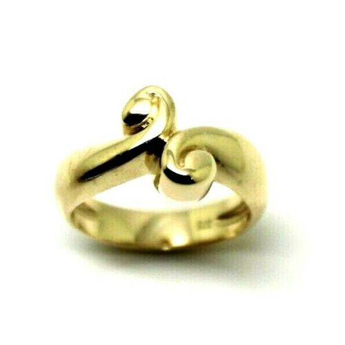 Size M - Solid 9ct 375 Yellow Gold Swirl Ring