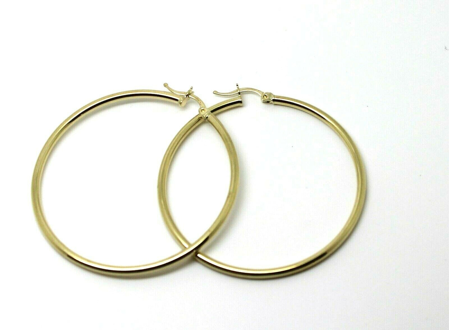 Genuine 9ct Yellow Gold Medium 4cm Wide Hollow Hoop Round Earrings