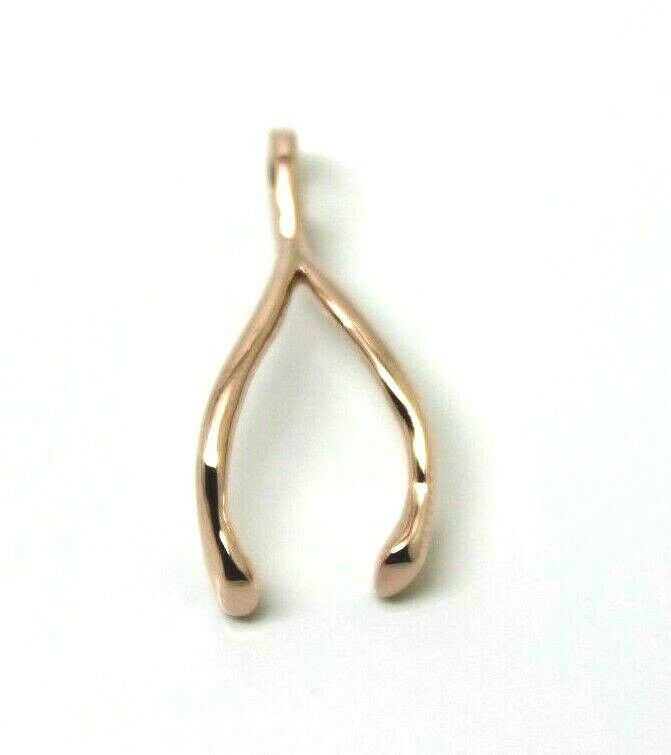 Genuine 9ct Yellow, Rose or White Gold Solid Wishbone Wish Bone Pendant Or Charm