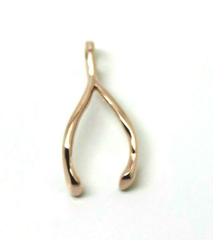 Genuine 9ct Yellow, Rose or White Gold Solid Wishbone Wish Bone Pendant Or Charm