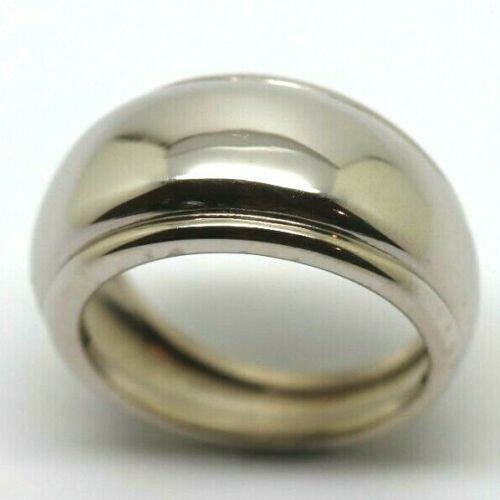 Size R Kaedesigns, 9ct 9kt Full Solid Heavy White Gold Thick Dome Ring 12mm Wide