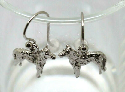 Kaedesigns Genuine New 9ct 9k Solid Yellow, Rose or White Gold German Shepherd Earrings