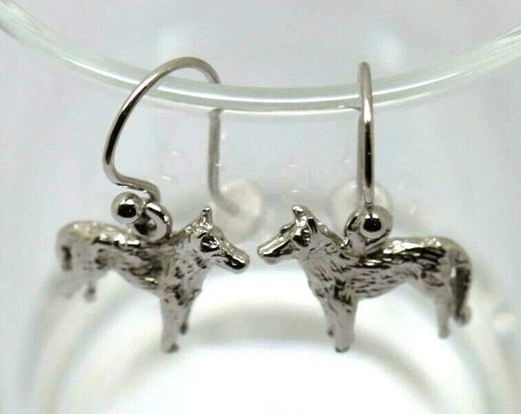 Kaedesigns Genuine New 9ct 9k Solid Yellow, Rose or White Gold German Shepherd Earrings