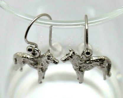 Kaedesigns Genuine New 9ct 9k Solid Yellow, Rose or White Gold German Shepherd Earrings