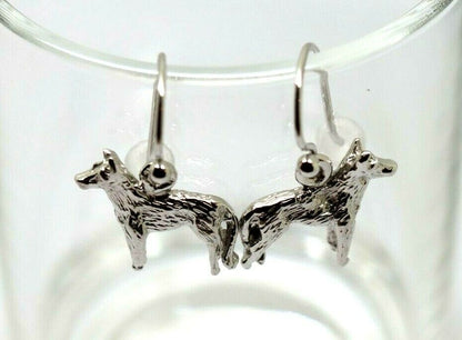 Kaedesigns Genuine New 9ct 9k Solid Yellow, Rose or White Gold German Shepherd Earrings