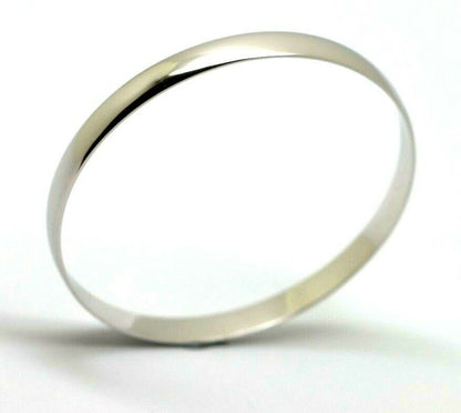 Genuine 9ct 9kt FULL SOLID Heavy Yellow, Rose or White Gold Bangle 6mm wide half round 60mm inside diameter