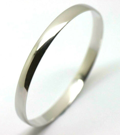 Genuine 9ct 9kt FULL SOLID Heavy Yellow, Rose or White Gold Bangle 6mm wide half round 60mm inside diameter