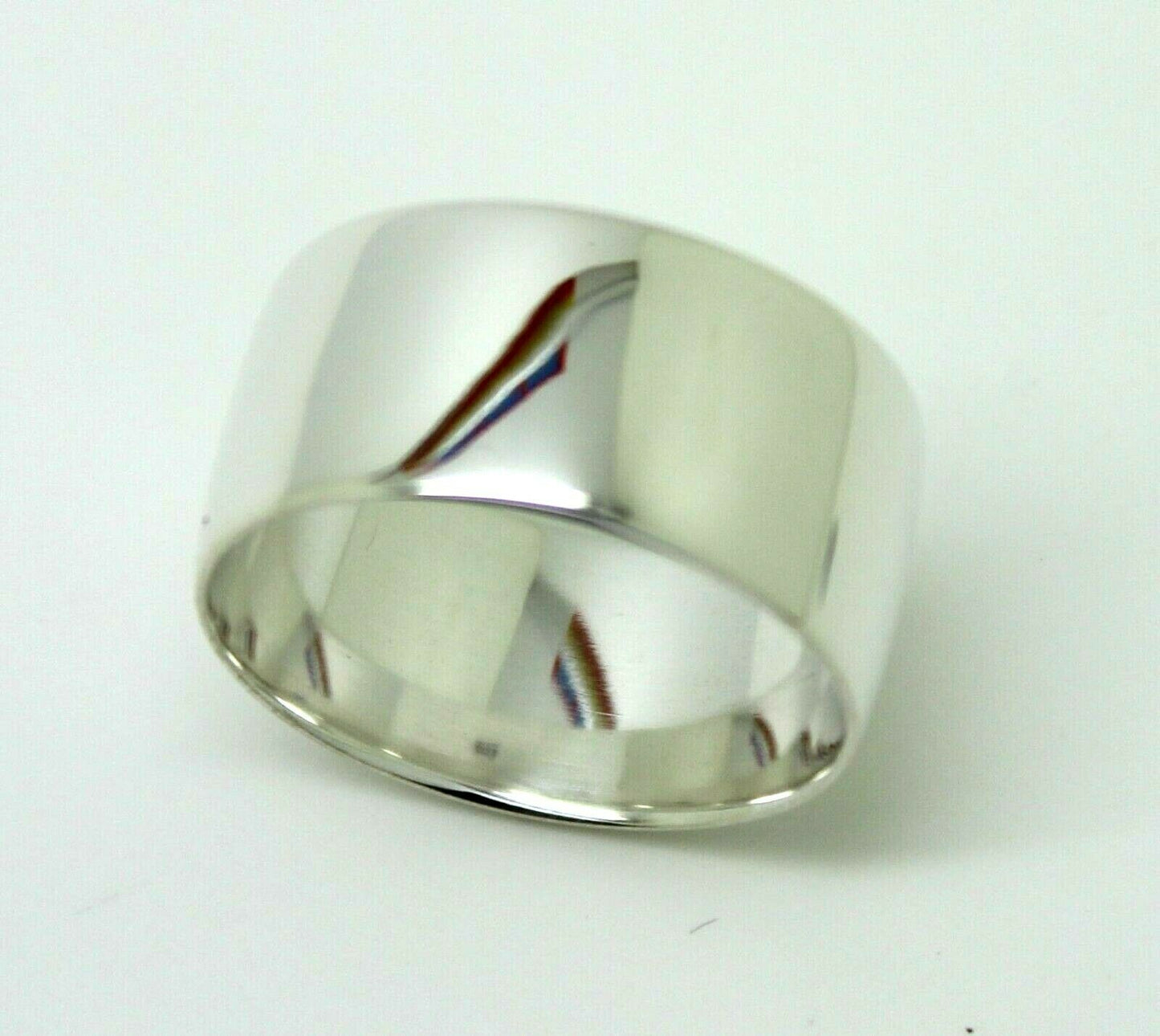 Size P Genuine Sterling Silver 10mm Wide Dome Ring Comfort Fit