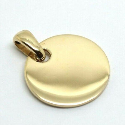 Genuine 9ct Yellow, Rose or White Gold Solid Circle Disc Pendant with Bale