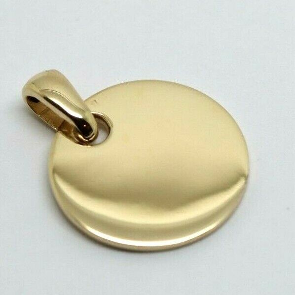 Genuine 9ct Yellow, Rose or White Gold Solid Circle Disc Pendant with Bale