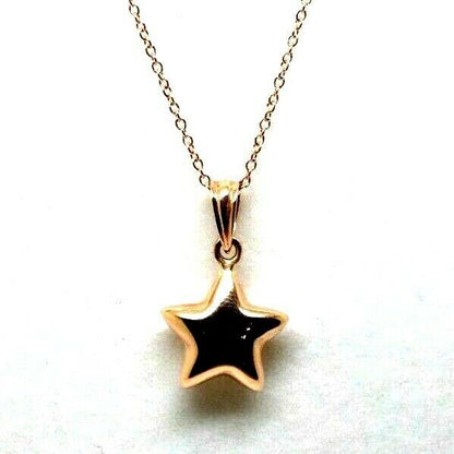 Genuine 9ct Rose Gold Thin Cable Chain Necklace 45cm + Star Pendant