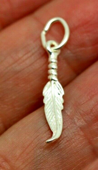 Kaedesigns New Sterling Silver Lightweight Feather Pendant Charm