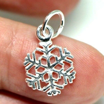 Genuine Sterling Silver 925 Christmas Snowflake Pendant Or Charm