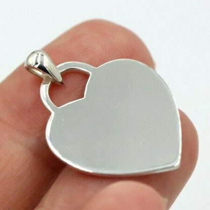 Sterling Silver Heart Shield Disc Pendant Or Charm Engravable