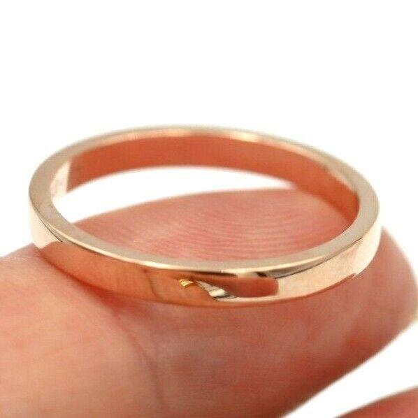 Custom Made Solid 9ct 9kt Rose Gold 2.5mm Flat Wedding Band Size 6.75 / N 1/2