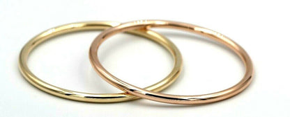 Kaedesigns New Genuine 9ct Full Solid Yellow, Rose or White Gold 4mm Wide Golf Bangle 65mm