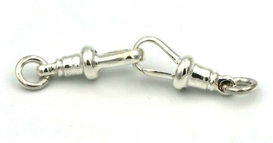 New 2 X Sterling Silver Albert Swivel Clasp 18mm + jump ring