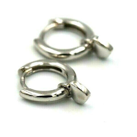 Sterling Silver Hoop Huggies 925 Full Solid Earrings Heart Charms