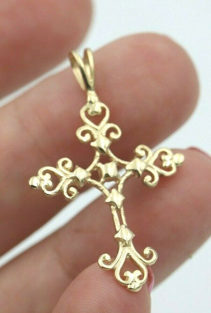 Kaedesigns New Genuine 9ct 9K Yellow, Rose or White Gold Fancy Celtic Cross Pendant