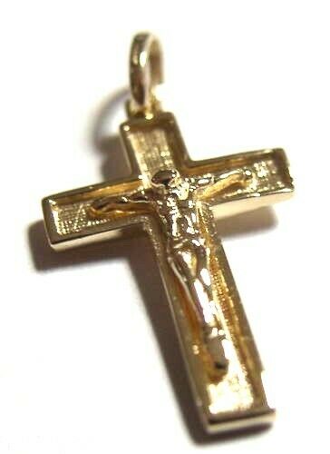 Genuine Small New 9ct 9K 375 Yellow, Rose or White Gold Crucifix Cross Pendant