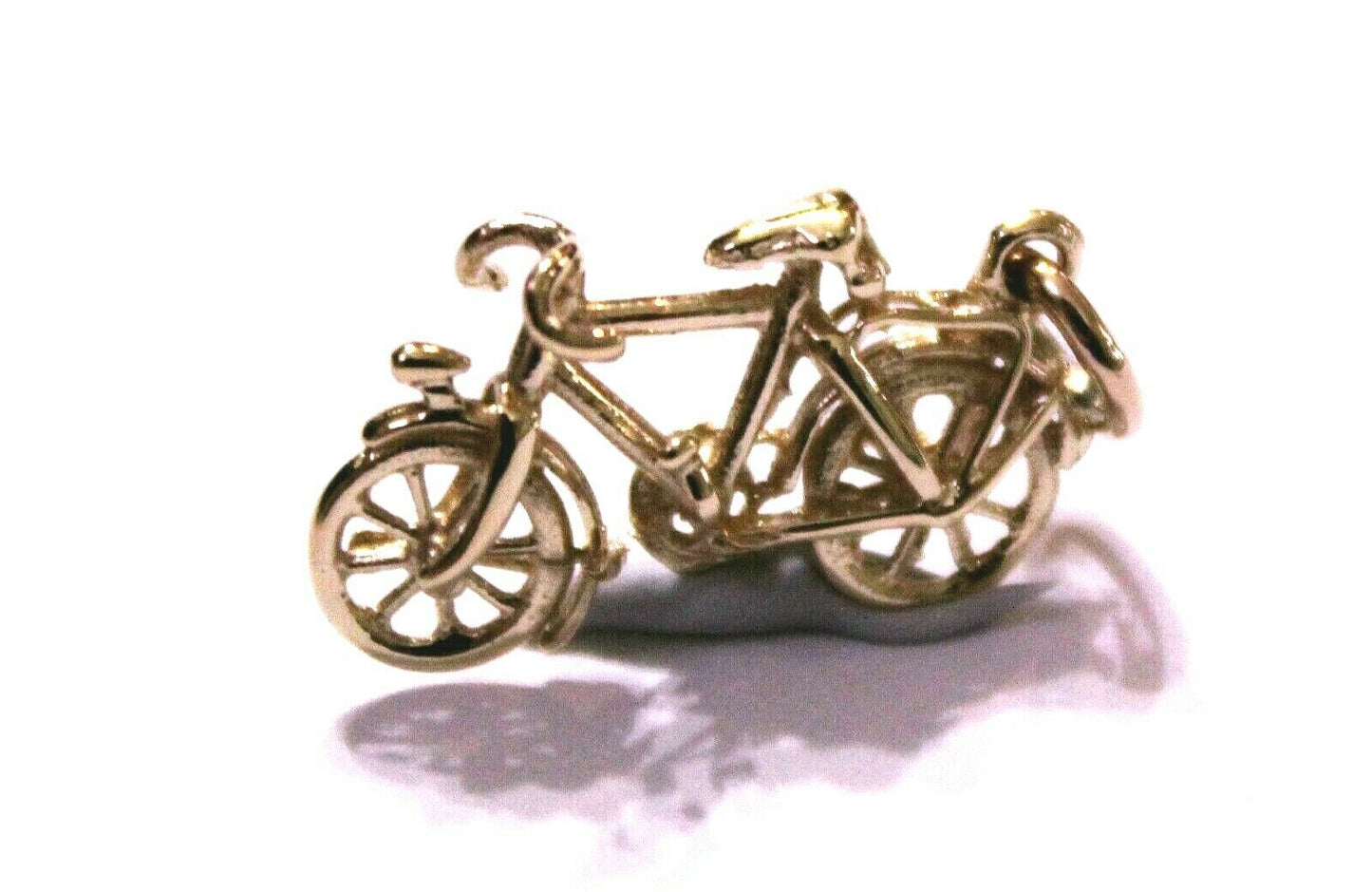 Genuine 9ct Yellow or Rose or White Gold or Sterling Silver Push Bike Pendant