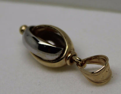 Kaedesigns New 9ct Yellow & White Gold or Rose & White Gold Oval Belcher Ball Pendant