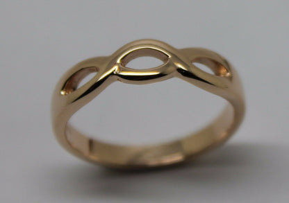 Genuine 9ct Yellow or Rose or White Gold or Sterling Silver Infinity Love Ring