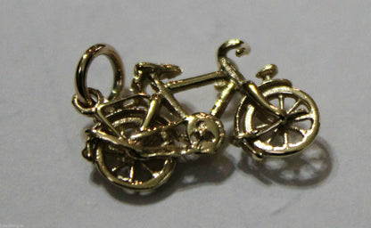 Genuine 9ct Yellow or Rose or White Gold or Sterling Silver Push Bike Pendant