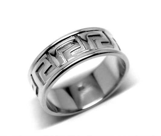 Kaedesigns, Genuine Heavy Sterling Silver Greek Key Band Ring