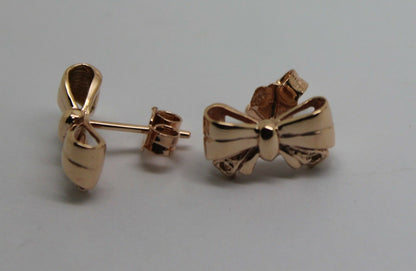 Genuine 9ct Rose Gold Butterfly Stud Earrings Set With Gemstone Of Your Choice