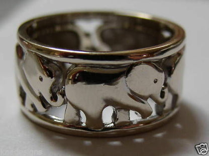 Kaedesigns, New Solid Sterling Silver 925 Wide Elephant Ring Sizes To Choose